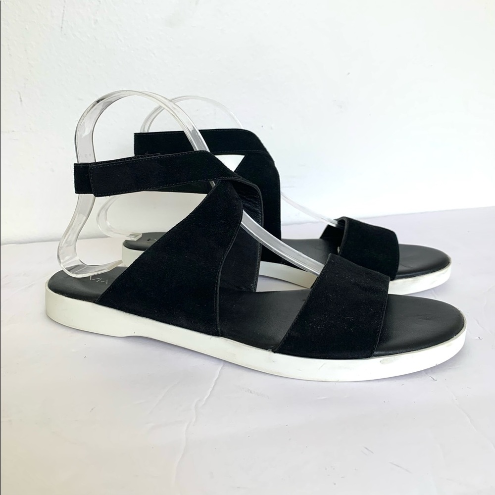 VIS SPIGA Black Open Toe Ankle Strap Sandal Size 9